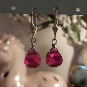 Swarovski Crystal Pink 925 SS Earrings